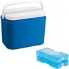 POTZ Borsa frigo blu portatile con coperchio rimovibile e maniglia, leggera e durevole, con 2 cartucce di raffreddamento, ideale per pic-nic, campeggio, spiaggia, 10 l