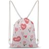 FWJZDSP Zaino con coulisse Mamma, Amore, Cuori, ani, Fiori, Borsa a tracolla, Borsa da viaggio, Sport, Palestra, Unisex