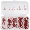 Nutup Set di 50 ami in acciaio ad alto tenore di carbonio per pesca in acqua salata da riva - Penetrazione Bass Carp luccio Rig accessori 2#-10#
