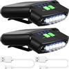 Mouyiex Lampada Frontale per Cappello| Lampada Frontale per Cappello LED con Clip sul Cappuccio Torcia Ricaricabile Tramite USB per Pesca Campeggio Viaggi Nero 2 Pezzi