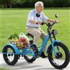 Generic Triciclo elettrico per adulti a 3 ruote, pneumatici larghi da 24'', 7 velocità, 3 modalità, display LCD, ampio cestino portaoggetti per shopping e tempo libero.