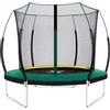 Kootlena Trampolino senza molle da 3 m con design senza spazi vuoti, trampolino per bambini e adulti, trampolino da esterno con rete, trampolino ricreativo resistente con scala, pali curvi, verde