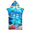 Highdi Poncho con Cappuccio Asciugamano, Motivo Delfino Poncho da Bagno per Uomo Donna Poncho Surf Microfibra Asciugatura Rapida Telo Mare Asciugamano da Mare (Pesce Giallo,75x110cm)