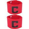 POPETPOP Fascia da Capitano Calcio Elastico 2 Pezzi, Accessorio Sportivo Rosso, Leggera e Antiscivolo, Banda in Gomma per Attività di Squadra e Basket