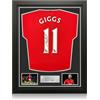 Exclusive Memorabilia Maglia del Manchester United 2014 autografata da Ryan Giggs. Incorniciata.