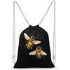 FWJZDSP Zaino a tracolla con coulisse Two Bees Flying, borsa da viaggio, sportiva, da palestra, unisex
