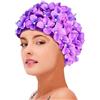 Genérico Cuffia da nuoto con motivo floreale vintage, con petali floreali, comoda con protezione per le orecchie, per donne e ragazze