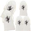 NESTINGHO 5 Pezzi Sacchetti per Scarpette da Danza in Tela Chiusura a Cordoncino, Borsa Portatile e Riutilizzabile, per Conservare Scarpe da Balletto Bianco