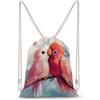 FWJZDSP Zaino con coulisse e pappagalli innamorati per San Valentino, borsa a tracolla, borsa sportiva da viaggio, borsa da palestra unisex