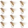 EMSea 12 Pezzi Mosche Secche Senza Ardiglione Esche Da Pesca A Mosca Baco Da Seta Falena Esca Per Mosche Mosche Da Pesca Legate A Mano Per La Pesca Alla Trota Spigola Salmone 15 Mm