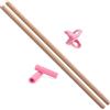 Generic Confezione da 2 bastoncini da yoga in legno, portatile, per correggere la schiena, design rotondo con fibbia, ideale per artisti, ballerini, ginnasti, multicolore, 2 pezzi (beige, 60 cm)