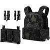 ZAYAIO Gilet Tattico Multi-Cam KZ - Leggero Regolabile con Custodia Tripla Magnetica Anteriore, Molle, G-Hook, for La Caccia Softair(BCP)