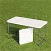 Generic XJBTBA Tavolo Pieghevole Portatile Impermeabile - Tavolo da Valigia ad Altezza Regolabile per Campeggio, Spiaggia e Uso in Cucina - Tavolo da Picnic Esterno Bianco Leggero