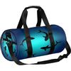 Chintiz Borsone da viaggio per la notte, weekender, borse da palestra per donne e uomini | Borsa sportiva leggera da ballo, tasca con cerniera, per adolescenti - Shark Ocean