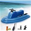 QYOEGSQ Moto d'acqua gonfiabile elettrica,velocità 3-9km/h,autonomia 2ore | Capacità 330 libbre,scooter staccabile,motore brushless 500W,moto d'acqua gonfiabile pieghevole,for adulti