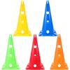GRIRIW 5pezzi Coni da Allenamento per Calcio Base Quadrata Stabile in PE, Coni Resistenti per Basket e Eventi Competitivi, Accessori per Allenamento Sportivo
