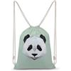 FWJZDSP Zaino a tracolla con coulisse e stampa geometrica di panda, borsa da viaggio sportiva per palestra, unisex.