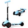 Novonova Monopattino per Bambini da 2 a 5 Anni, Monopattino a Spinta Pieghevole Scooter Regolabile (Bianco)
