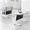 Generic XJBTBA Tavolo Pieghevole Portatile con Ruote silenziose - Ideale per Ufficio, seminari, Uso in Classe, Leggero e Compatto, Facile Mobilità e Soluzione di Arredamento Versatile