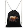 FWJZDSP Zaino con coulisse Bear Autumn, borsa a tracolla da viaggio, sportiva, da palestra, unisex