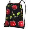 YYHHAOFA Zaino con coulisse e cerniera, con stampa di ciliegie, leggero, impermeabile, con tasca frontale, per viaggi, sport e yoga