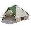 GFMGUEMV Moderna tenda tepee in poliestere 185T verde e bianco, 490 x 410 x 210 cm, con aste, tiranti, picchetti e borsa per il trasporto, per campeggio e feste in giardino.
