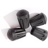 FUANA Confezione da 4 puntali da trekking, stampelle e bastoni, diametro interno 10 mm, coperture per punte per ridurre lo scivolamento e l'usura, nero