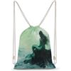 FWJZDSP Zaino con coulisse a tema sirena orribile, borsa a tracolla da viaggio, sportiva, da palestra, unisex