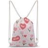 FWJZDSP Zaino con coulisse Mamma, Amore, Cuori, ani, Fiori, Borsa a tracolla, Borsa da viaggio, Sport, Palestra, Unisex