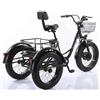 Generic Triciclo elettrico per adulti, con pneumatici larghi da 20 pollici, 3 velocità, adatto al fuoristrada, con batteria rimovibile da 48 V/12 Ah e cestino portaoggetti.