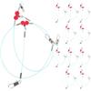 USHOBE 12 Pezzi Leader da Pesca in Nylon con Girelle, Snap e Ganci in Acciaio Inossidabile ad Alta Resistenza, per Pesca in Acqua Dolce e Salata