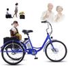 Generic Triciclo elettrico da carico per adulti, tandem con seggiolino per bambini, freno sensibile, facile da usare in salita, portata massima 136 kg (300 libbre) per shopping e sport all'aria aperta.