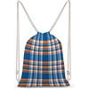 Lawenp Zaino con coulisse scozzese blu e arancione Borsa da palestra sportiva in tela Borsa a tracolla resistente per uomo donna