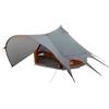GFMGUEMV Family - Tenda tepee per 3 persone, 600 x 600 x 347 cm, tenda tipi in poliestere 185T impermeabile con rivestimento in poliuretano, colore grigio e arancione, con ganci luminosi, valvole d'aria