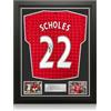 Exclusive Memorabilia Maglia del Manchester United 2012 autografata da Paul Scholes. Incorniciata