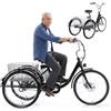 Generic Triciclo elettrico per adulti da 24 pollici (61 cm) con telaio ribassato, batteria rimovibile, display digitale, cestini portaoggetti, e-bike nera.