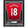 Exclusive Memorabilia Maglia del Manchester United autografata da Paul Scholes. Cornice superiore