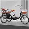 Generic Triciclo per adulti a 3 ruote, ideale per anziani, per il tempo libero all'aperto e per lo shopping, con sedile passeggero, freno sensibile e portata massima di 150 kg.