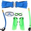 GOOHOCHY Set Snorkeling Ragazzi Maschera Sub Occhialini e Pinne Compatte per Ragazzi da Spiaggia e Snorkeling