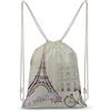 Lawenp Borsa da palestra sportiva in tela per zaino con coulisse Parigi romantica Borsa a tracolla resistente per uomo donna