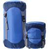 Accarugty Sacco a pelo a compressione con cinghie di sicurezza con fibbia e tappo antipolvere per escursionismo, campeggio, zaino in spalla e viaggi (blu [M])