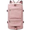 Amagogo Zaino da Viaggio Zaino Spalla Zaino Trekking Zaino Palestra Borsa Scuola Capacità 36-55L in Nylon Impermeabile con Schienale Curvo E Distribuzione, Pink
