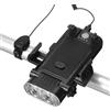 Housoutil Luce Ricaricabile USB per Bici con Supporto Telefono Speaker Bank Integrato Frontale LED Potente per Ciclismo su Strada e Montagna