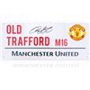 Exclusive Memorabilia Cartello stradale del Manchester United, autografato da Ryan Giggs.