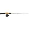 Tufgo Canna da pesca compatta sul ghiaccio, 55 cm, in fibra di carbonio, canna invernale ML morbida, resistente al gelo, kit portatile