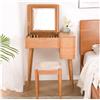 Generic XJBTBA Tavolo da toeletta Compatto in Legno con Specchio Pieghevole, scrivania per Il Trucco, mobili per Camera da Letto, Contenitore, Ideale per Il Trucco e l'uso del Computer, Elegante toeletta