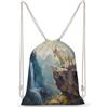 FWJZDSP Capre e agnelli su scogliere e montagne, zaino con coulisse, borsa a tracolla, borsa sportiva da viaggio, borsa da palestra unisex