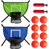 Dolltobe 2 cerchi da basket per trampolino con 2 pompe ad aria e 8 palline gonfiabili, attacco per trampolini standard, tasche a rete, giochi all'aperto