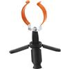 Marchfunny Supporto pieghevole per canna da pesca sul ghiaccio, base treppiede, portatile, attrezzatura invernale con protezione in gomma per laghi ghiacciati (nero di piccole dimensioni)