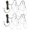 JUMPLAWN Set 2 Pezzi Chiusura per Pesca con 5 Ganci in Acciaio Inossidabile e Filo da 5 Metri, Resistente alla Ruggine, Facile da Usare per Spigola e Ganci Piegati Stile Stili Multipli